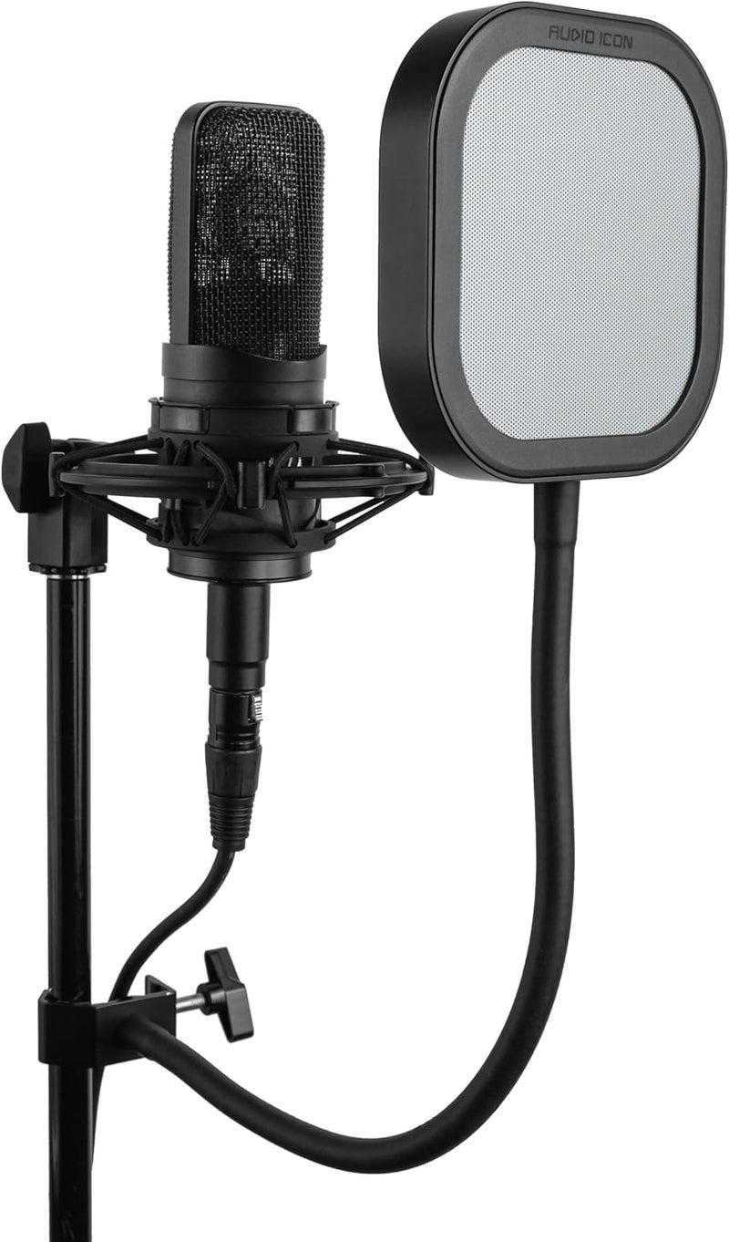 Audio Icon Store Flex Pro Interchangeable Microphone Pop Filter | Aluminum Gooseneck Mic Shield | Dual-Layer Metal, Mesh & Acoustic Foam WindScreen Mic for Studio Recording, Podcasting, 360° Vocal (Metal Pop Filter) - Image 5